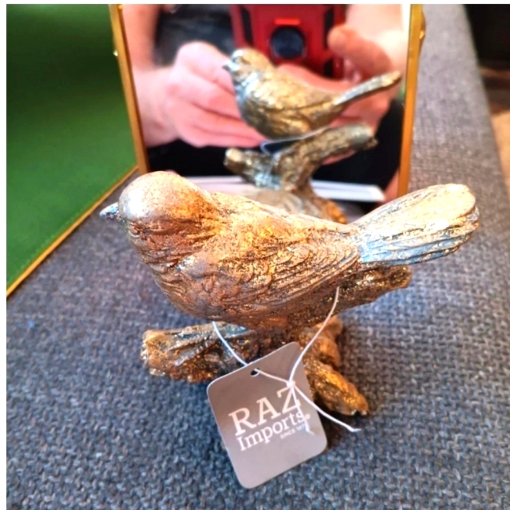 Gold Bird Figurine By RAZ IMPORTS NEW